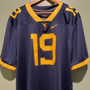 Nike Men's West Virginia Mountaineers #19 Blue Dri-FIT Football Jersey Size 3XL
